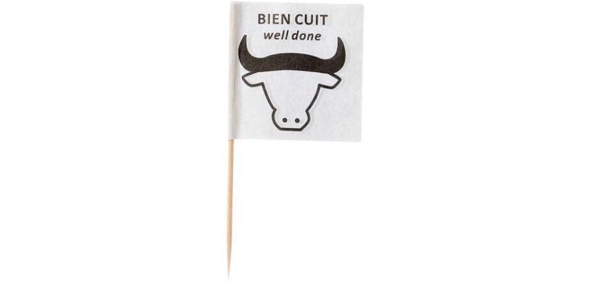 boîte de 100 picsteacks pique bois - papier bien cuit