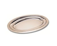 plat ovale en acier inoxydable 34 x 23 cm