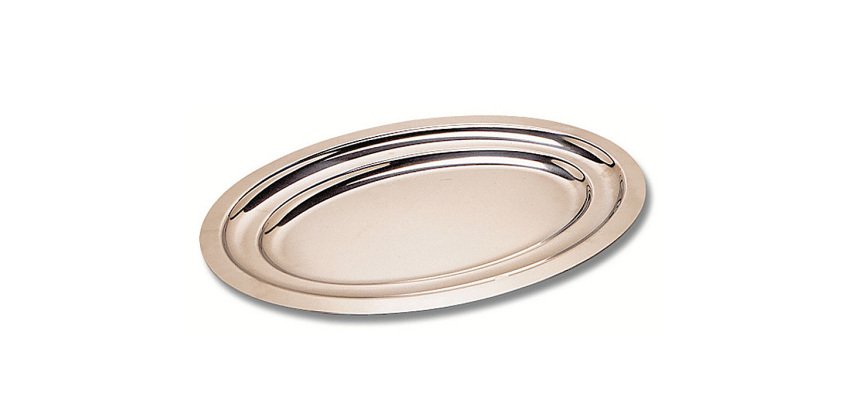 plat ovale en acier inoxydable 34 x 23 cm