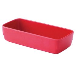 ravier rectangulaire en mélamine 15,5 cm x 7 cm rouge