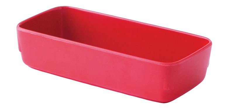 ravier rectangulaire en mélamine 15,5 cm x 7 cm rouge