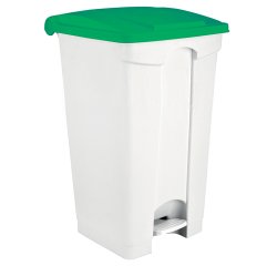 poubelle avec couvercle vert et pédale spéciale boutique 90 l