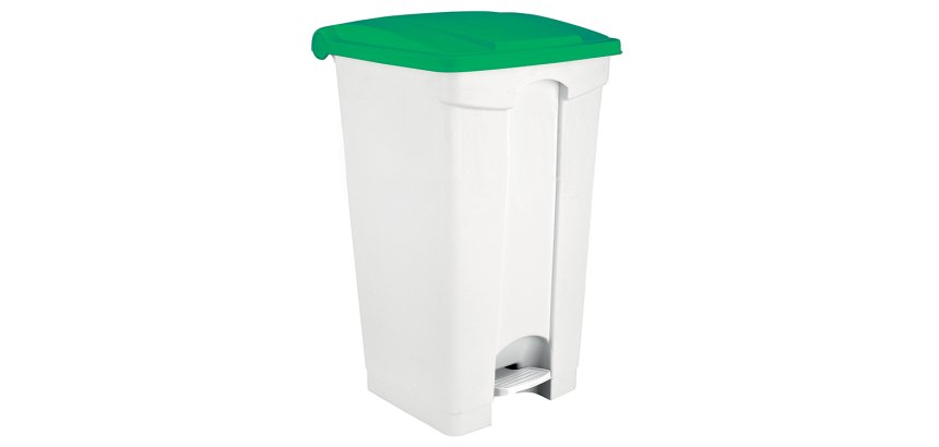 poubelle avec couvercle vert et pédale spéciale boutique 90 l