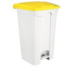 poubelle avec couvercle jaune et pédale spéciale boutique 90 l