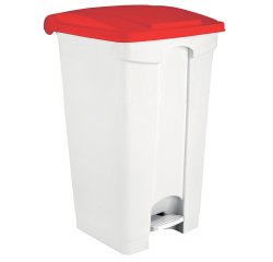 poubelle avec couvercle rouge et pédale spéciale boutique 90 l