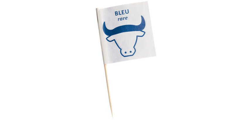 boîte de 100 picsteacks pique bois - papier bleu