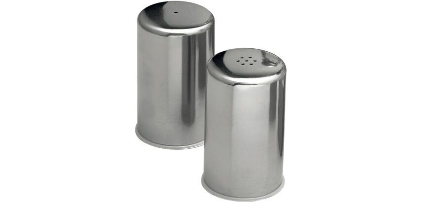 set salière-poivrière en acier inoxydable h 70 mm