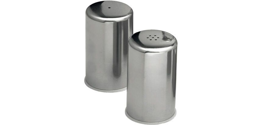 set salière-poivrière en acier inoxydable h 70 mm