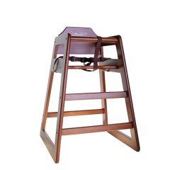 chaise bébé en bois foncé empilable 52 x 50,5 x 72 cm