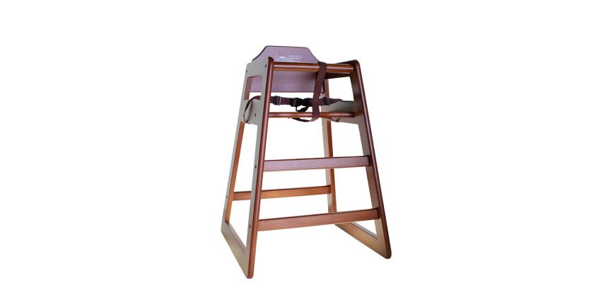 chaise bébé en bois foncé empilable 52 x 50,5 x 72 cm
