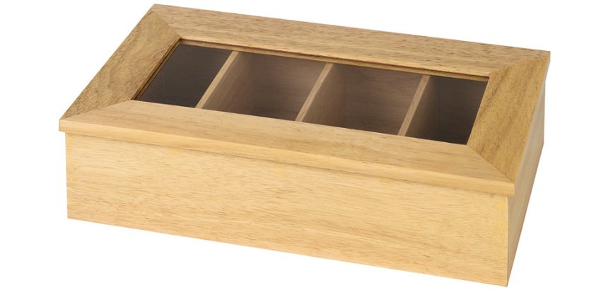 boîte thé bois naturel sans inscription