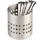 pot à couverts en inox troué 10x10  cm