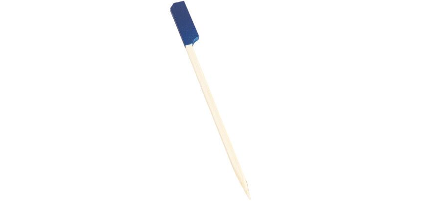 boîte de 2000 (20 sachets de 100) picsteacks en bambou avec palette couleur 15 cm bleu