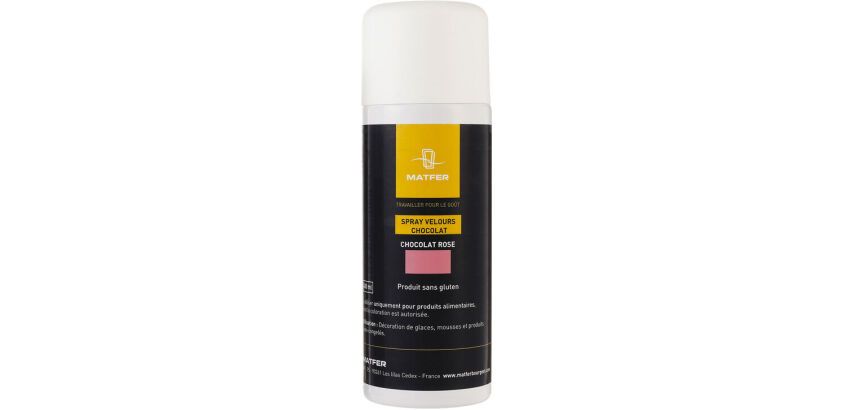 spray pour décors velours en chocolat velours choco rose 400 ml