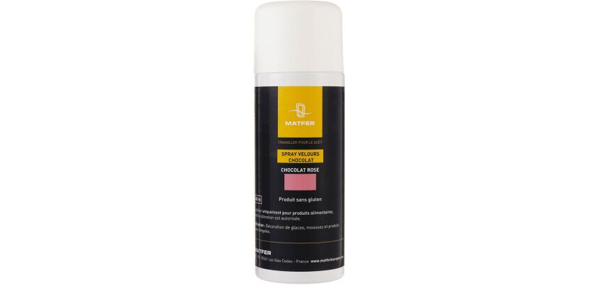 spray pour décors velours en chocolat velours choco rose 400 ml