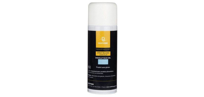 spray pour décors velours en chocolat velours choco bleu 400 ml