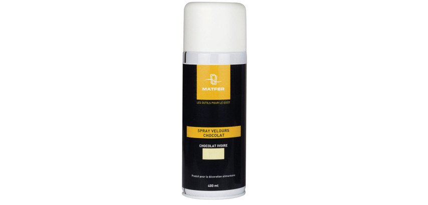 spray pour décors velours en chocolat velours choco ivoire 400 ml