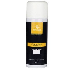 spray pour décors velours en chocolat velours choco blanc 400 ml