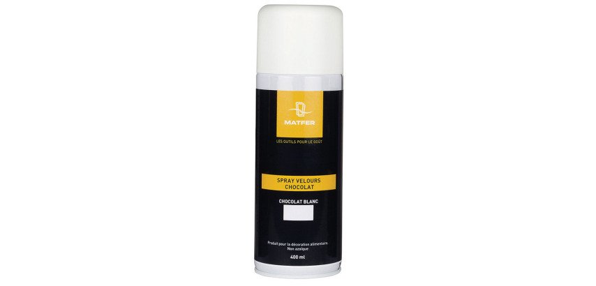 spray pour décors velours en chocolat velours choco blanc 400 ml