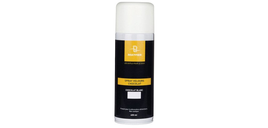 spray pour décors velours en chocolat velours choco blanc 400 ml