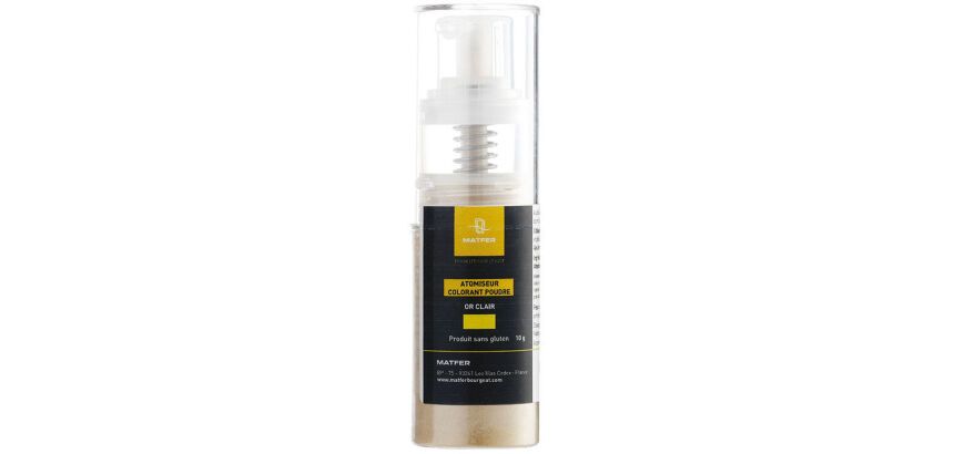 spray poudre métallique en atomiseur or clair 10 g