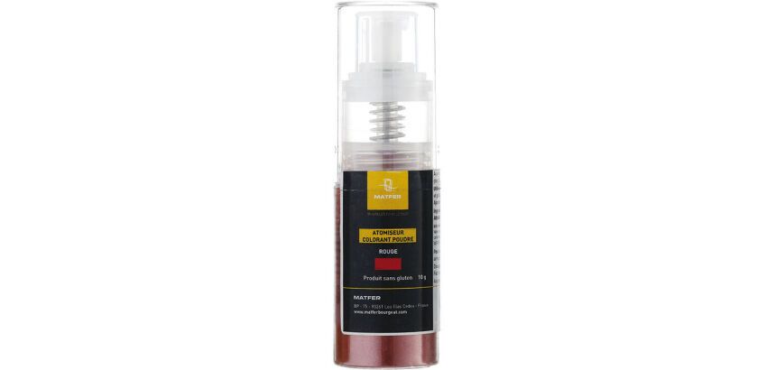 spray poudre métallique en atomiseur rouge 10 g