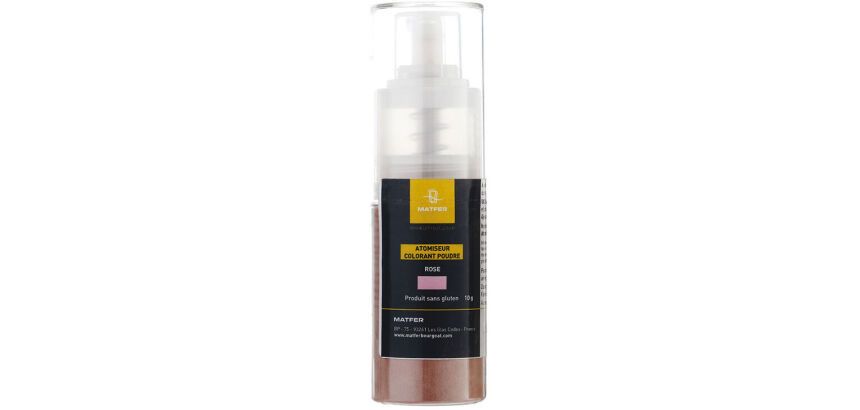 spray poudre métallique en atomiseur rose 10 g