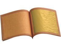 carnet de 25 feuilles d'or pour décor pâtisserie 8x8 cm