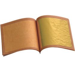 carnet de 25 feuilles d'or pour décor pâtisserie 8x8 cm