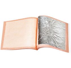 carnet de 25 feuilles d'argent pour décor pâtisserie 9.5x.5 cm