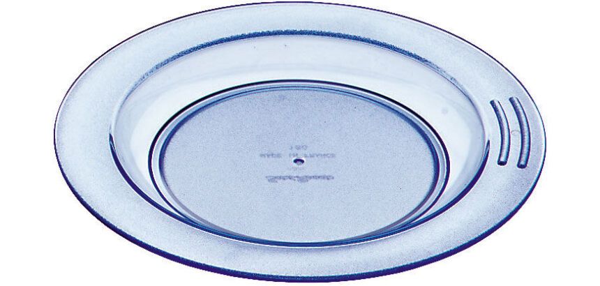 assiette demi-creuse en copolyester Ø 18 cm bleu