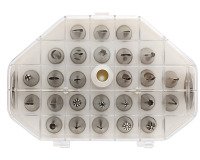 boîte de 26 douilles inox décors fins assortis