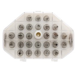 boîte de 26 douilles inox décors fins assortis