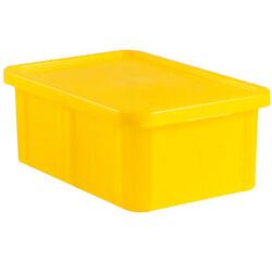 bacs de couleur pour HACCP avec couvercle 600x400 hauteur 23 cm 35 jaune