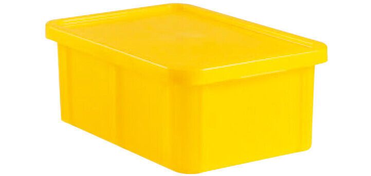 bacs de couleur pour HACCP avec couvercle 600x400 hauteur 23 cm 35 jaune