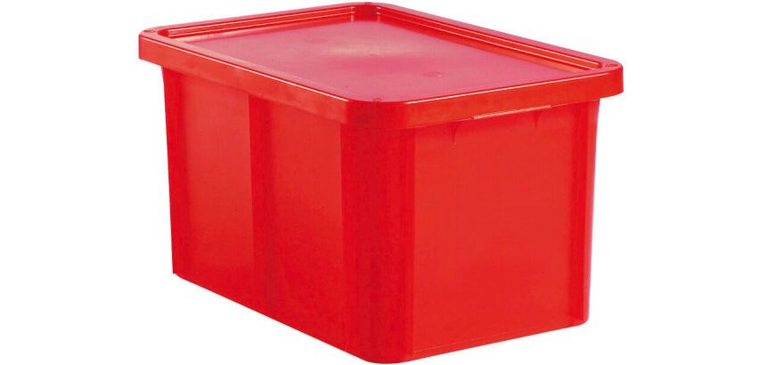 bacs de couleur pour HACCP avec couvercle 600x400 hauteur 33 cm 55 rouge