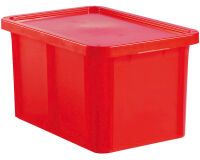 bacs de couleur pour HACCP avec couvercle 600x400 hauteur 23 cm 35 rouge