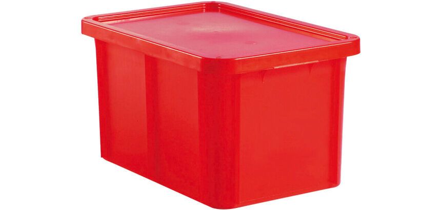 bacs de couleur pour HACCP avec couvercle 600x400 hauteur 23 cm 35 rouge