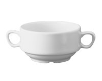 bol à consommé 2 anses, 40 cl en porcelaine blanche