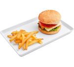 Plat rectangulaire en porcelaine blanche 30 x19 cm