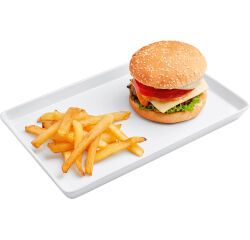 Plat rectangulaire en porcelaine blanche 30 x19 cm