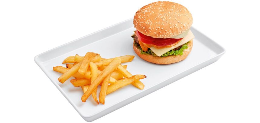 Plat rectangulaire en porcelaine blanche 30 x19 cm