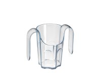 verre transparent ergonomique avec empreinte de paille 16 cl