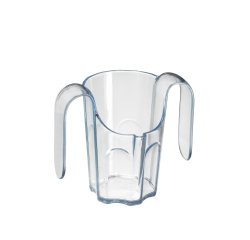verre transparent ergonomique avec empreinte de paille 16 cl