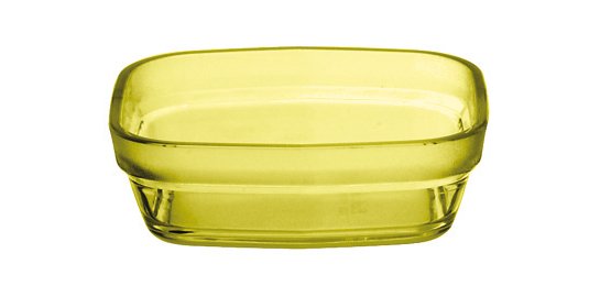 ravier carré en copolyester  9,7 x 9,7 cm jaune