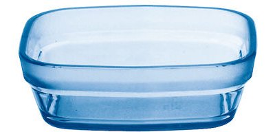 ravier carré en copolyester  9,7 x 9,7 cm bleu