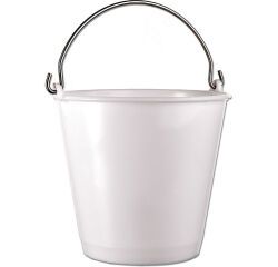 seau en PEHD blanc à anse inox 15 l