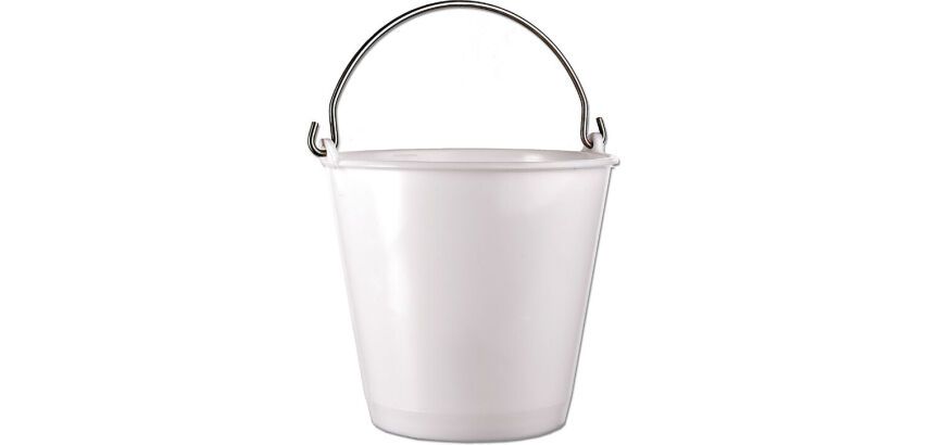 seau en PEHD blanc à anse inox 15 l