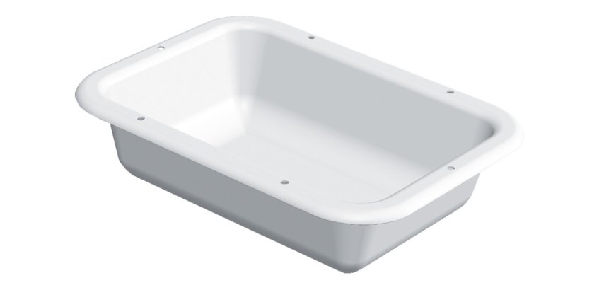 demi bac à pâton 40x30x10,5 cm - 7 L - blanc