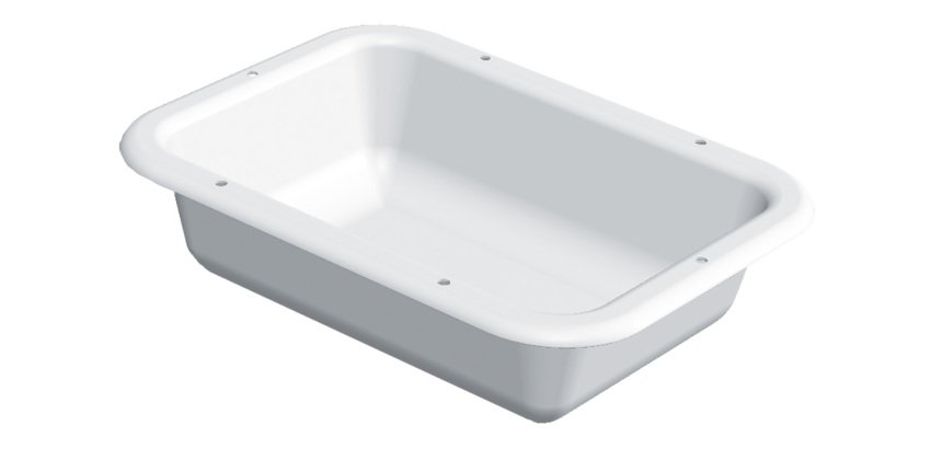 demi bac à pâton 40x30x10,5 cm - 7 L - blanc